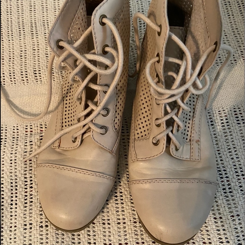 Beige Granny Booties